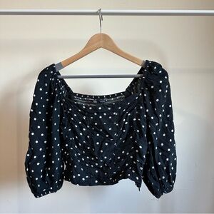 Zara | Black Polka Dot Blouse Size M